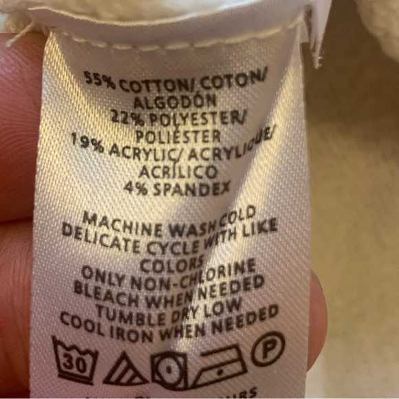 Loft sweater XL White Kangaroo pocket Super Soft Cowl Turtleneck tie strings - Picture 4 of 7